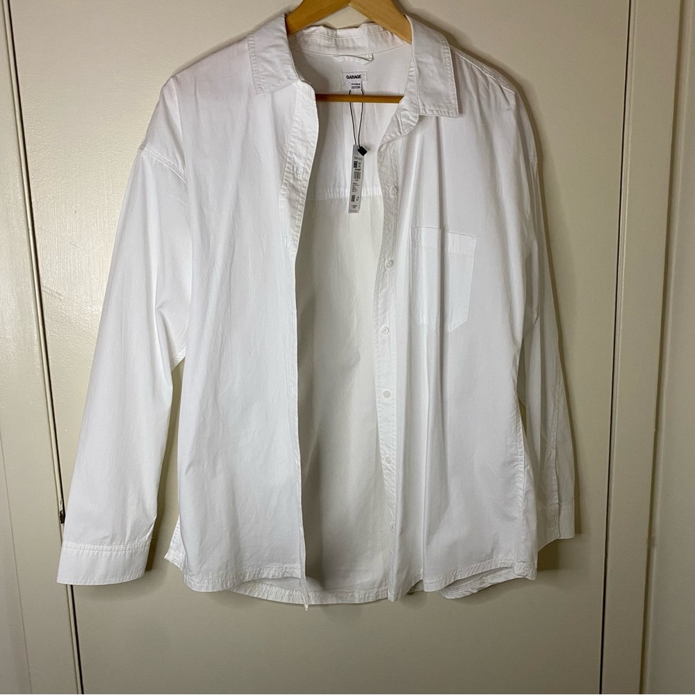 NWT GARAGE White Button Down Shirt